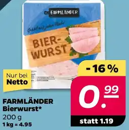 NETTO FARMLÄNDER Bierwurst Angebot