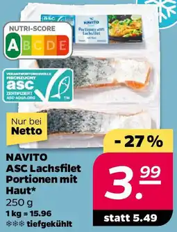 NETTO NAVITO ASC Lachsfilet Portionen mit Haut Angebot
