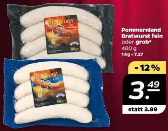 NETTO Pommernland Bratwurst fein oder grob Angebot