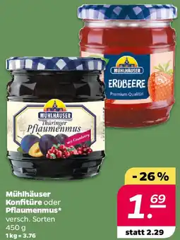 NETTO Mühlhäuser Konfitüre oder Pflaumenmus Angebot