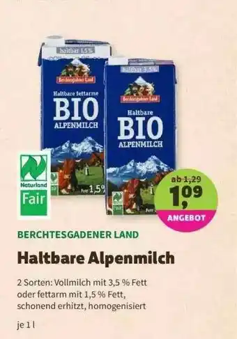 Denns BioMarkt Berchtesgadener Land Haltbare Alpenmilch Angebot