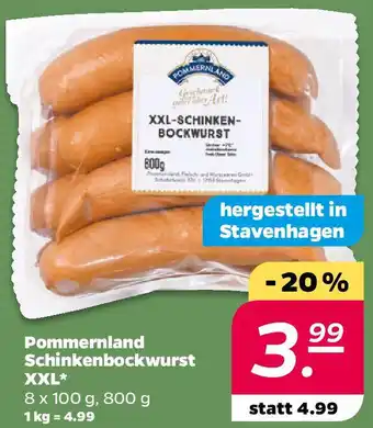 NETTO Pommernland Schinkenbockwurst XXL Angebot