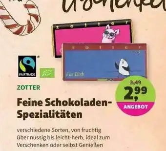 Denns BioMarkt Zotter Feine Schokoladen-spezialitäten Angebot