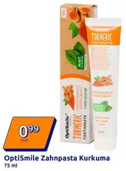 Action OptiSmile Zahnpasta Kurkuma Angebot
