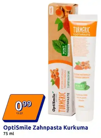 Action OptiSmile Zahnpasta Kurkuma Angebot