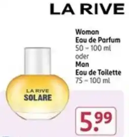 Rossmann LA RIVE Woman Eau de Parfum oder Man Eau de Toilette Angebot
