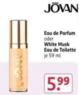 Rossmann JOVAN Eau de Parfum oder White Musk Eau de Toilette Angebot