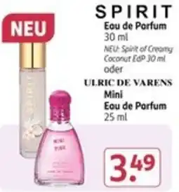 Rossmann SPIRIT Eau de Parfum o. ULRIC DE VARENS Mini Eau de Parfum Angebot