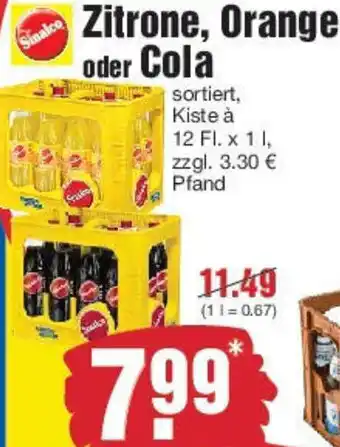 Edeka Sinalco Zitrone, Orange oder Cola Angebot