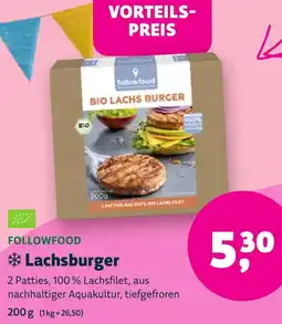 Aleco Biomarkt FOLLOWFOOD Lachsburger Angebot
