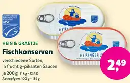 Aleco Biomarkt HEIN & GRAETJE Fischkonserven Angebot