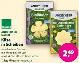 Aleco Biomarkt ANDECHSER NATUR Käse in Scheiben Angebot