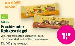 Aleco Biomarkt ALLOS Frucht- oder Rohkostriegel Angebot
