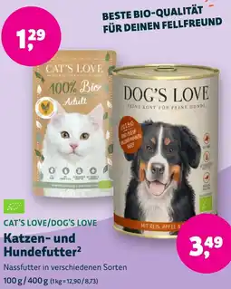 Aleco Biomarkt CAT'S LOVE/DOG'S LOVE Katzen- und Hundefutter Angebot