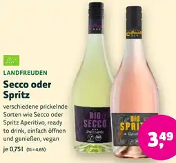 Aleco Biomarkt LANDFREUDEN Secco oder Spritz Angebot