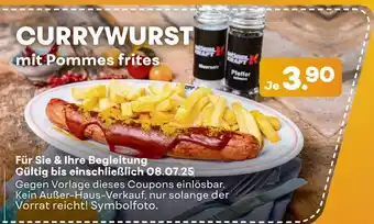 Möbel Kraft Currywurst mit pommes frites Angebot