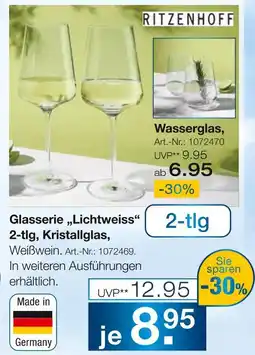 Möbel Inhofer Ritzenhoff glasserie „lichtweiss“ 2-tlg Angebot