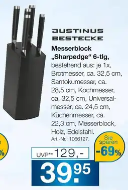 Möbel Inhofer Justinus bestecke messerblock „sharpedge“ 6-tlg Angebot