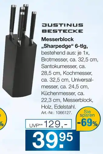 Möbel Inhofer Justinus bestecke messerblock „sharpedge“ 6-tlg Angebot