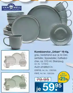 Möbel Inhofer Van well kombiservice „urban“ 16-tlg Angebot