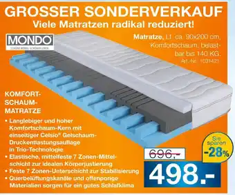 Möbel Inhofer Mondo komfortschaum-matratze Angebot
