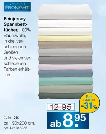 Möbel Inhofer Pronight feinjersey spannbettücher Angebot