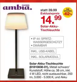 Möbelzentrum Pforzheim Ambia garden solar-akku-tischleuchte Angebot