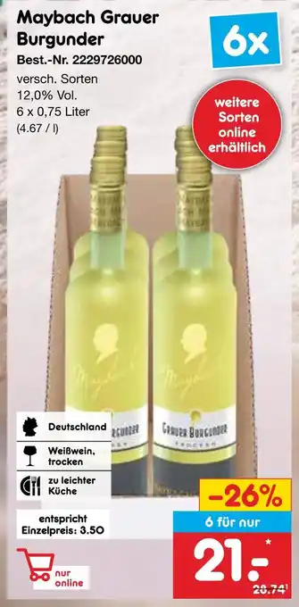 Netto Marken-Discount Maybach grauer burgunder Angebot