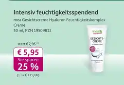 Mea Mea gesichtscreme hyaluron feuchtigkeitskomplex creme Angebot