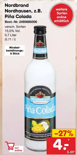 Netto Marken-Discount Nordbrand piña colada Angebot