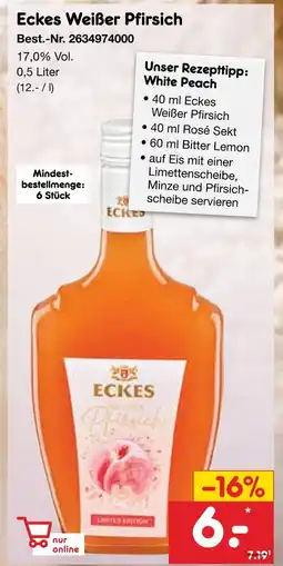 Netto Marken-Discount Eckes weißer pfirsich Angebot