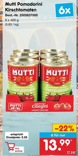 Netto Marken-Discount Mutti pomodorini kirschtomaten Angebot