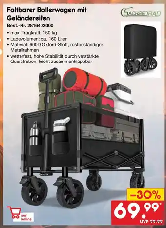 Netto Marken-Discount Sachsenrad faltbarer bollerwagen mit geländereifen Angebot