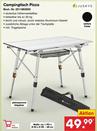 Netto Marken-Discount Juskys campingtisch picco Angebot