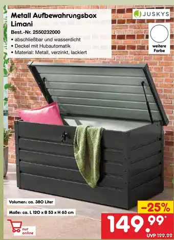 Netto Marken-Discount Juskys metall aufbewahrungsbox limani Angebot