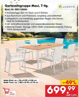 Netto Marken-Discount Juskys gartensitzgruppe maui, 7-tlg Angebot