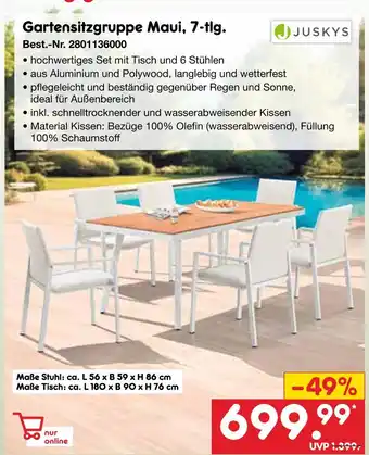 Netto Marken-Discount Juskys gartensitzgruppe maui, 7-tlg Angebot