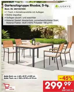 Netto Marken-Discount Juskys gartensitzgruppe rhodos, 5-tlg Angebot