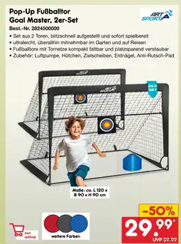 Netto Marken-Discount Art sport pop-up fußballtor goal master, 2er-set Angebot