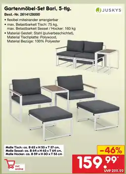 Netto Marken-Discount Juskys gartenmöbel-set bari, 5-tlg Angebot