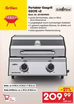 Netto Marken-Discount Grillfürst portabler gasgrill g201e v2 Angebot