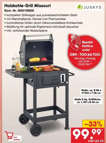 Netto Marken-Discount Juskys holzkohle-grill missouri Angebot