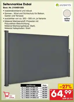 Netto Marken-Discount Juskys seitenmarkise dubai Angebot