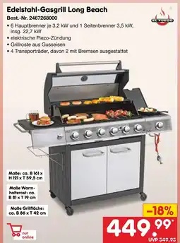 Netto Marken-Discount El fuego edelstahl-gasgrill long beach Angebot