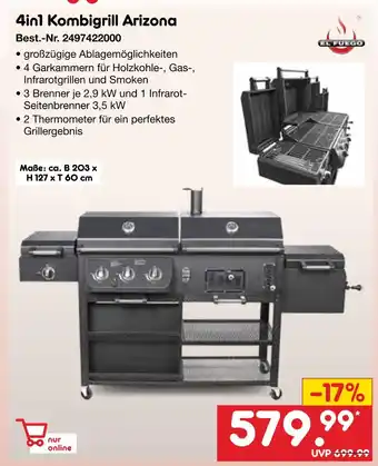Netto Marken-Discount El fuego 4in1 kombigrill arizona Angebot
