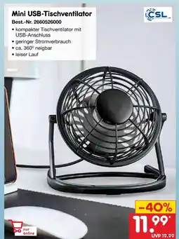Netto Marken-Discount Csl mini usb-tischventilator Angebot