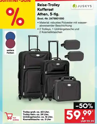 Netto Marken-Discount Juskys reise-trolley kofferset athen, 5-tlg Angebot