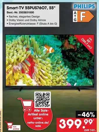 Netto Marken-Discount Philips smart-tv 55pus7607, 55 Angebot