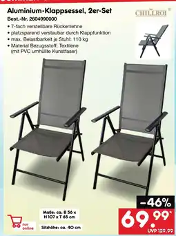 Netto Marken-Discount Chillroi aluminium-klappsessel, 2er-set Angebot