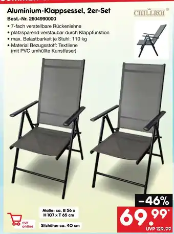 Netto Marken-Discount Chillroi aluminium-klappsessel, 2er-set Angebot